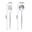 24-Pack Plastic Fork and Spoon Set Metallic Silver - Heavy Duty Disposable Modern Utensils 6"