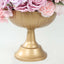 4-Pack Metal Compote Pedestal Bowl Flower Vases in Grecian Urn Style Gold - Refined Floral Wedding Table Centerpieces 8.5"