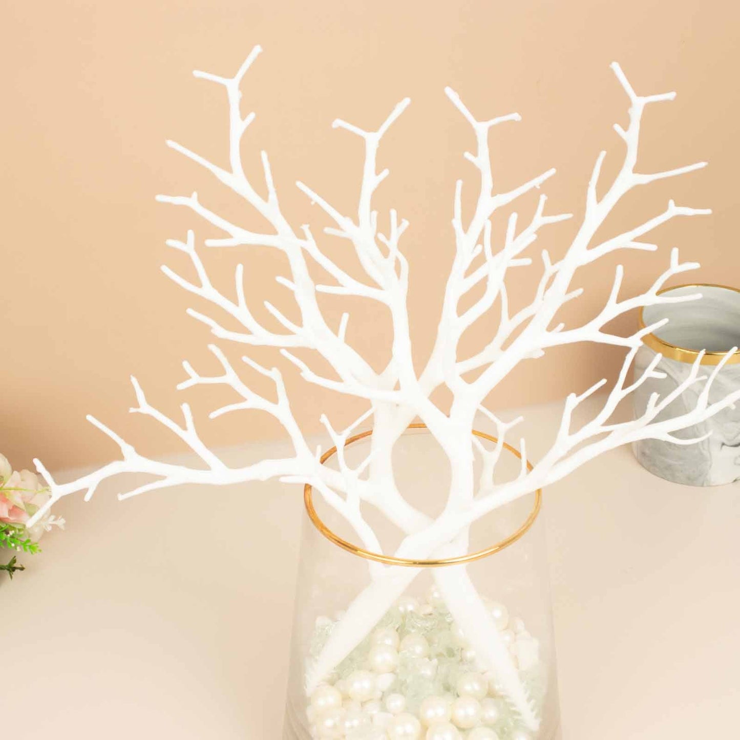 10-Pack Artificial Manzanita Tree Branch White for Vase Filler Home Wedding Centerpiece Ornament 14"