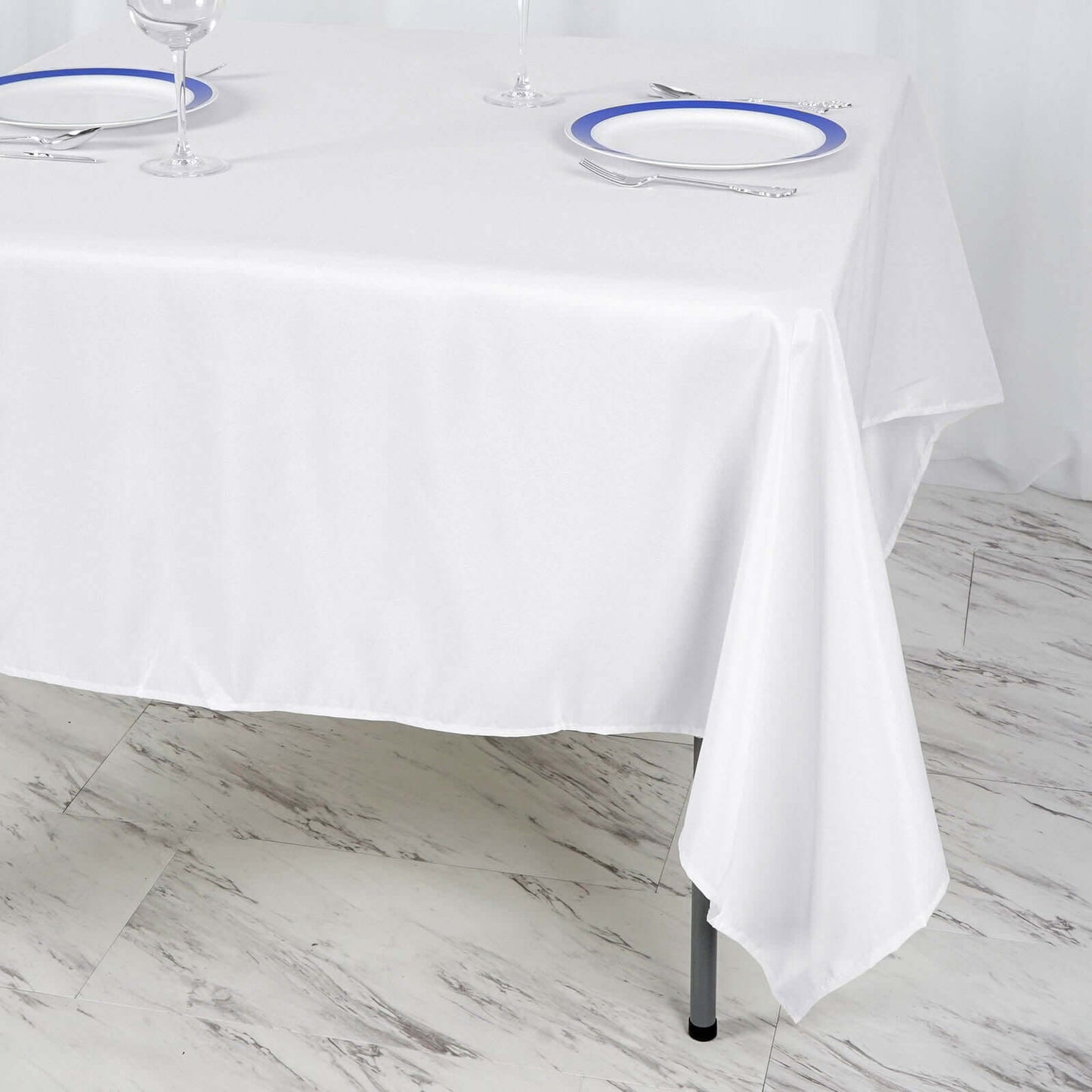 Polyester 70"x70" Table Overlay Square Tablecloth White - Wrinkle-Resistant & Durable Table Cover for Events