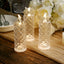 3-Pack LED Flameless Candle Lights Rose Halo Acrylic Diamond Pattern Warm White - Pillar Lamps 6"