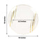 10-Pack Plastic 10" Round Dinner Plates in White with Gold Brush Stroked Print - Disposable Party Dinnerware for Modern Themed Events & Banquets