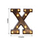 LED Marquee Letter "X" Industrial Style Antique Black - Light-Up Alphabet Sign for Weddings & Displays 9"