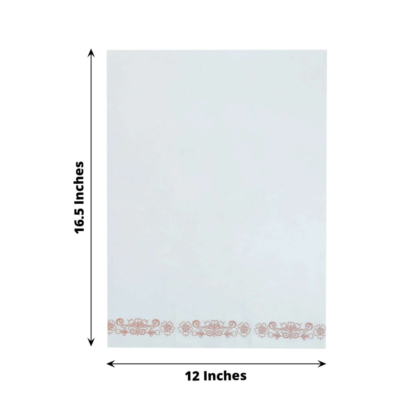 20 Pack White Linen-Feel Dinner Paper Napkins with Rose Gold Floral Print, Premium Cloth-Like Airlaid Disposable Napkins, Soft and Absorbent Guest Towels