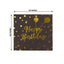 20-Pack Paper Beverage Napkins with Happy Birthday Foil Print Black/Gold - 2 Ply Disposable 18GSM Soft Party Napkins 6.5"x6.5"