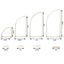 Set of 4 Gold Metal Half Moon Floral Frame Wedding Arbor Stand, Chiara Backdrop Display Arch - 2.5ft,5ft,6ft,7ft