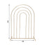 8ft Gold Metal Multi-Layered Round Top Wedding Arch, Rainbow Floral Frame Chiara Backdrop Stand