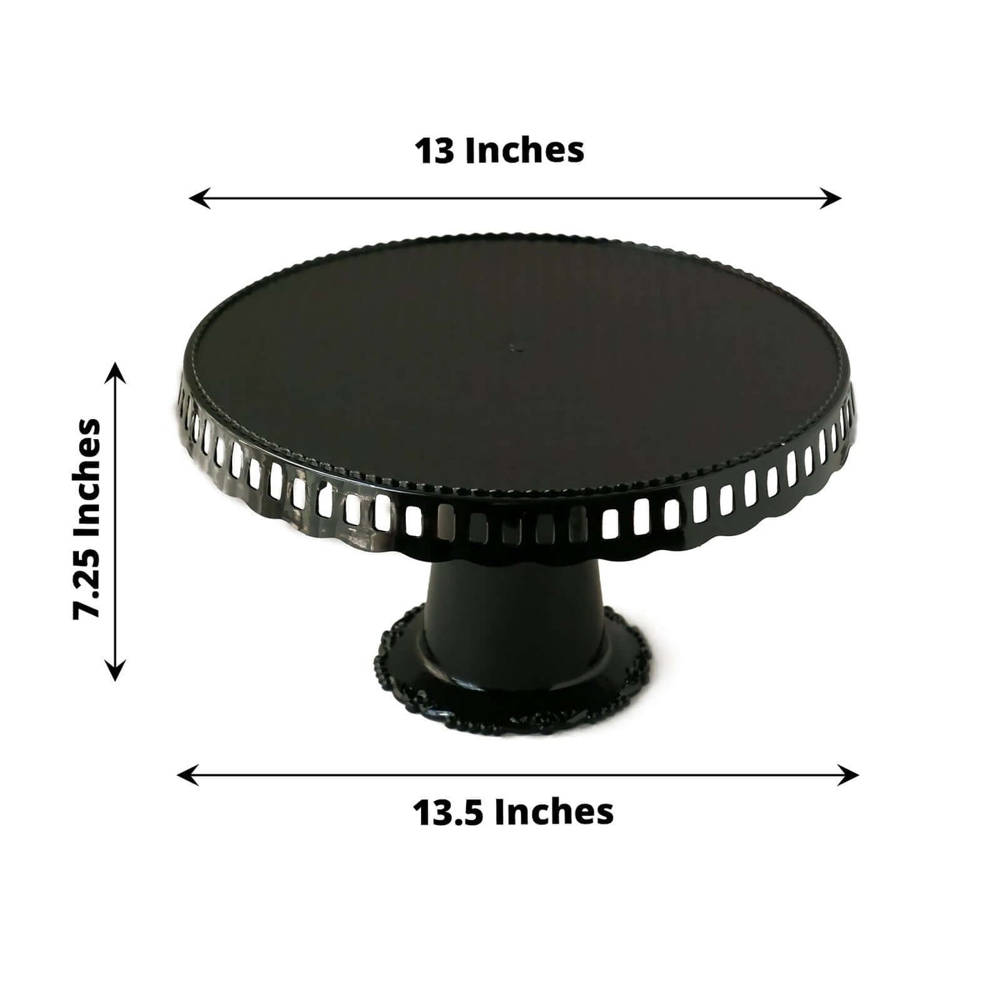 4-Pack Plastic Round Pedestal Cake Stands Black for Dessert Presentation 13"