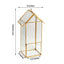Glass Terrarium Hanging House Lantern Design Metal Gold - Versatile Holder for Air Plants & Displays 11"