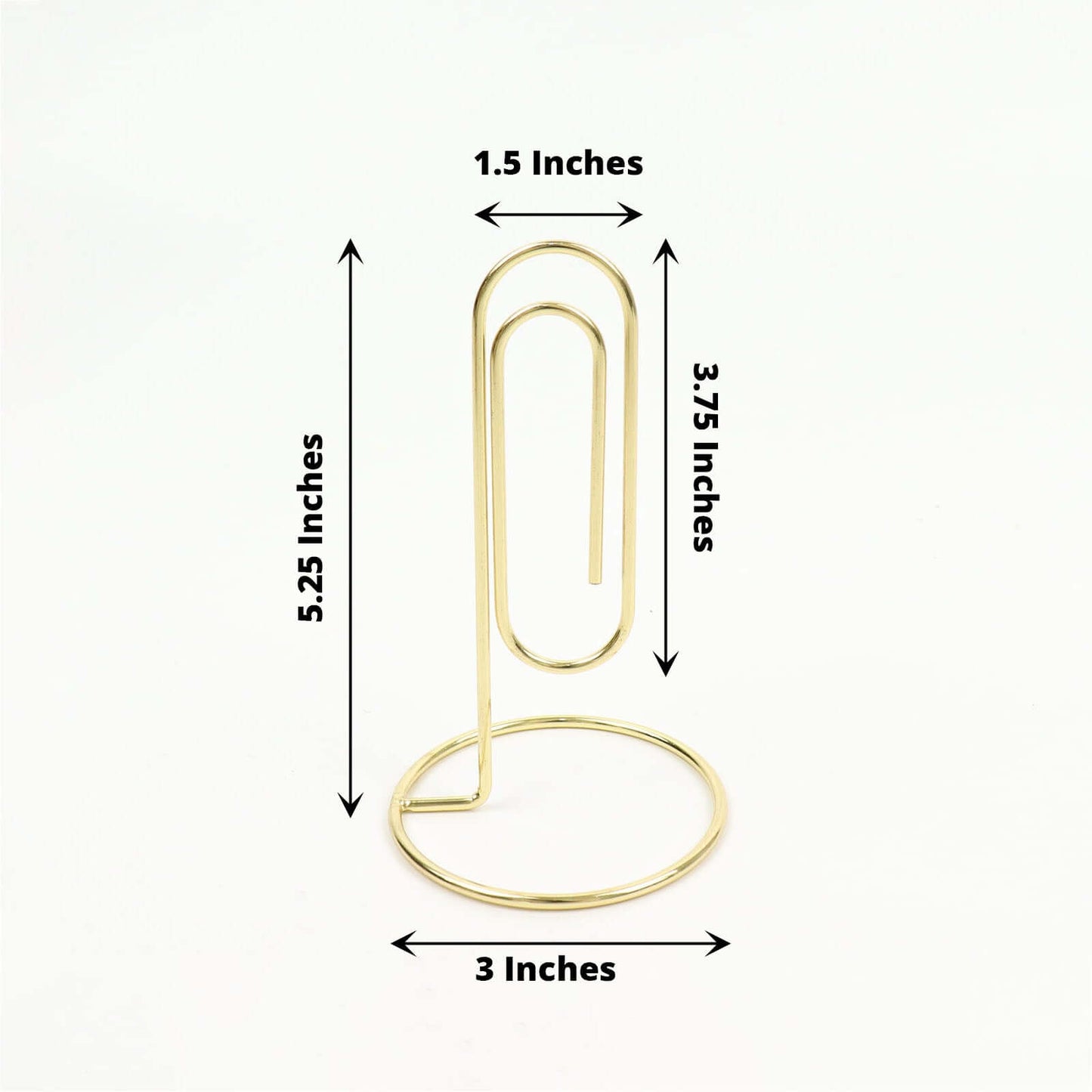 5-Pack Metal Card Holder Stands Paperclip Design Gold - Table Number Stands and Wedding Menu Clips 5"