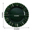 6-Pack Acrylic Plastic Round Charger Plates 13" in Hunter Emerald Green with Gold Brushed Wavy Scalloped Rim