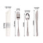 Set of 24 Silver Plastic Silverware with Pre-Rolled White Paper Napkins - Disposable Wrapped Fork, Spoon, and Knife Set