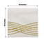 20 Pack Linen-Like Paper 5"x5" Napkins White with Gold Foil Wave Design - Classy Disposable Airlaid Cocktail Napkins