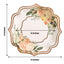 25-Pack Paper 8" Dessert Plates in White with Floral Print & Rose Gold Scallop Rim - Disposable 300GSM Appetizer Salad Plates
