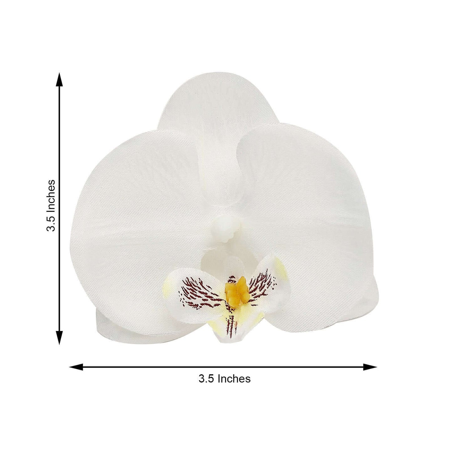 20 Silk Artificial Orchids Flower Heads White - Versatile Floral Accents for DIY Floral Arrangements Corsages & Event Decor 4"