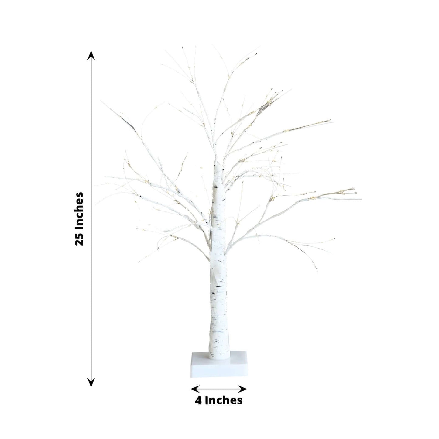Lighted Birch Tree Lamp White Design Warm White - Battery Operated Rechargeable LED Table Accent 2ft