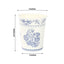 24 Pack Disposable Paper Cups in White Royal Blue Damask Floral Pattern, Elegant Party Cups - 9oz