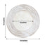6-Pack Faux Wood Round Charger Plates 13" White Washed with Rose Embossed Rim, Disposable Plastic Charger Tableware