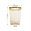 25-Pack Plastic Tumbler Cups Transparent Amber Gold with Gold Rim - Stylish Disposable Party Glasses 10oz