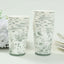 24 Pack Disposable Paper Cups in White Sage Green French Toile Pattern, Elegant Party Cups - 9oz