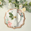10-Pack Disposable Table Placemats in White with Peony Flowers Print & Rose Gold 13"