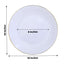 10-Pack Plastic 10" Round Dinner Plates in White with Gold Rim - Glossy Disposable Party Plates for Banquets & Special Occasions