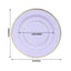 25-Pack Disposable Round Charger Plates in Lavender Lilac Sunray Design with Gold Rim - 350GSM Heavy Duty Paper Chargers 13"