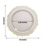 10-Pack Plastic 10" Round Dinner Plates in Clear with Gold Scalloped Rim - Disposable Party Plates