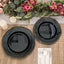 10-Pack Plastic Dinner Plates in Black with Gold Scalloped Rim - Disposable Party Plates for Upscale Events & Banquets 9"
