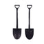 100-Pack Plastic Dessert Spoons with Mini Shovel Design Black - Disposable Ice Cream Spoons 4.5"