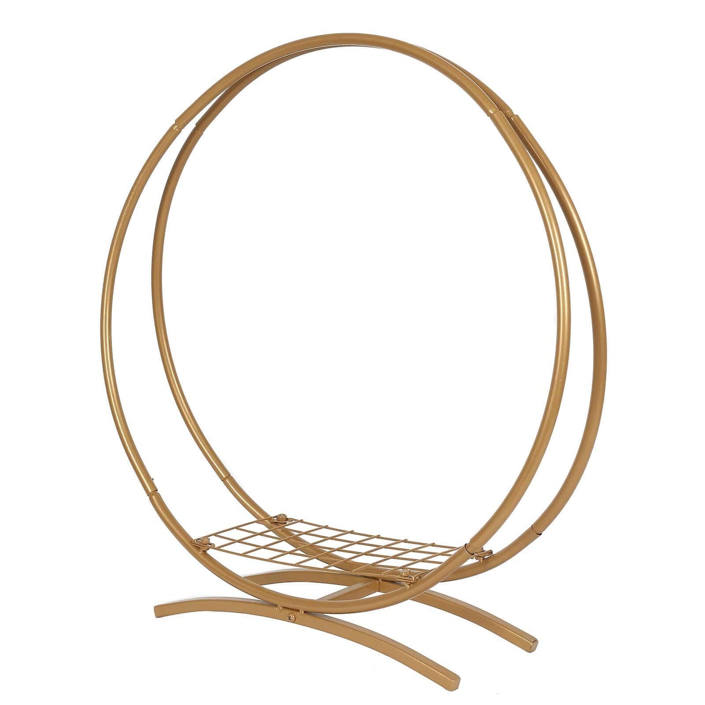 Double Frame Hoop Table Centerpiece Metal Gold - Wedding Cake Display & Flower Stand 24"