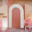 8ft Ivory Spandex Fitted Open Arch Wedding Arch Cover, Double-Sided U-Shaped Backdrop Slipcover