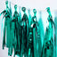 7.5ft Long Turquoise Hanging Foil Tassel Garland, Metallic Tinsel Fringe Banner Party Streamer Backdrop Decorations