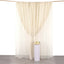 Beige Chiffon Polyester Event Curtain Drapes, Dual Layer Divider Backdrop Curtain Panels with Rod Pockets - 10ftx10ft
