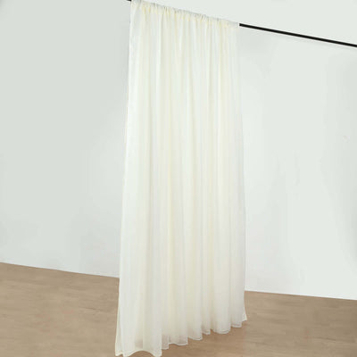 Ivory Chiffon Polyester Event Curtain Drapes, Dual Layer Divider Backdrop Curtain Panels with Rod Pockets - 10ftx10ft