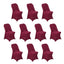 10 Pack Stretch Spandex Chair Covers Burgundy for Folding Chairs - Durable 160GSM Fitted Slipcovers