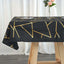 Polyester 54"x54" Square Tablecloth Black with Gold Foil Geometric Pattern - Wrinkle-Resistant & Durable Table Cover