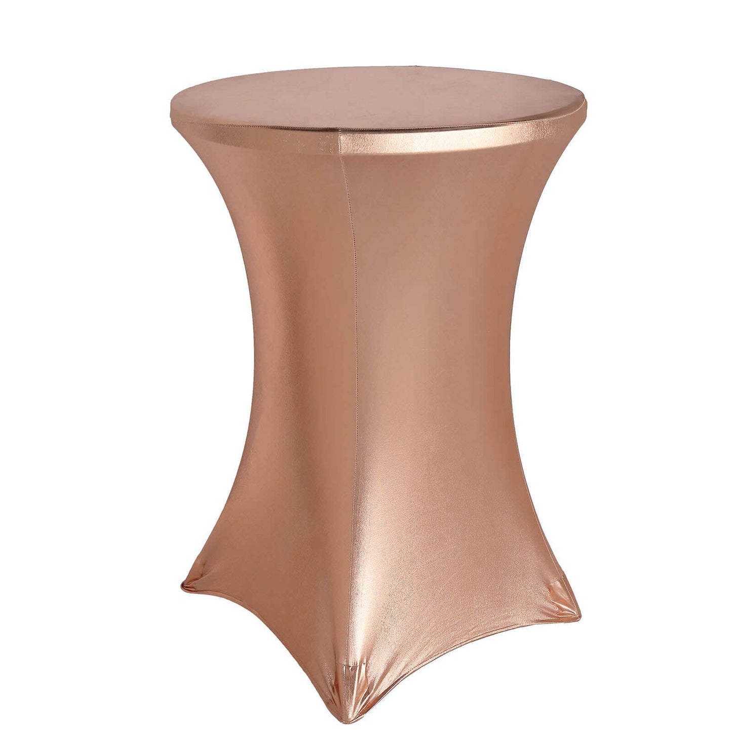 Metallic Spandex 30" Fitted Round Cocktail Table Cover Blush Highboy Tablecloth - Stretch Fit & Water-Resistant