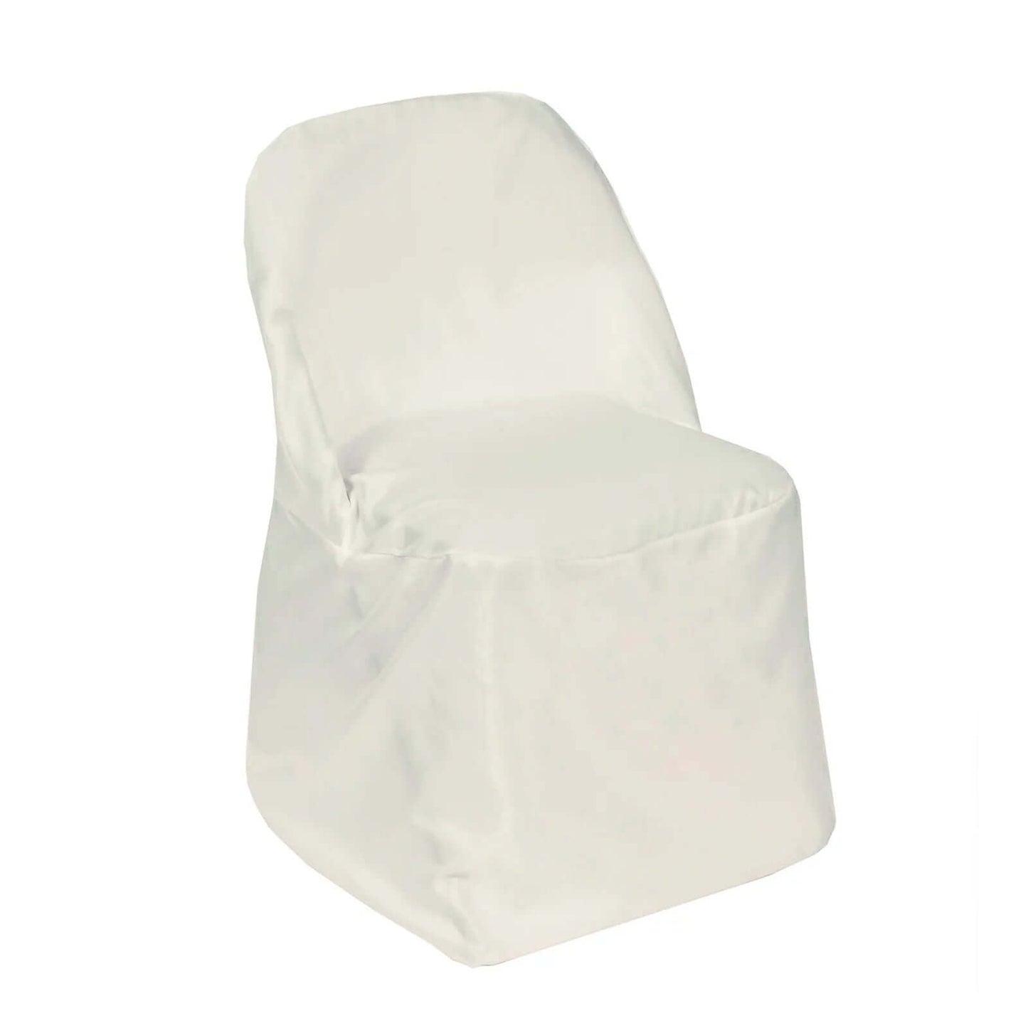 10 Pack Polyester Chair Covers for Folding Chairs Ivory - Wrinkle-Free Stain-Resistant Slip-On Slipcovers