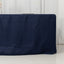 Fitted Polyester 96"x30" Rectangle Tablecloth Navy Blue with Open Back Design - Easy to Maintain and Wrinkle-Resistant Table Cover for Trade Shows & Displays