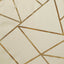 Polyester 120" Round Tablecloth Beige with Gold Foil Geometric Pattern Wrinkle-Resistant Seamless Table Cover