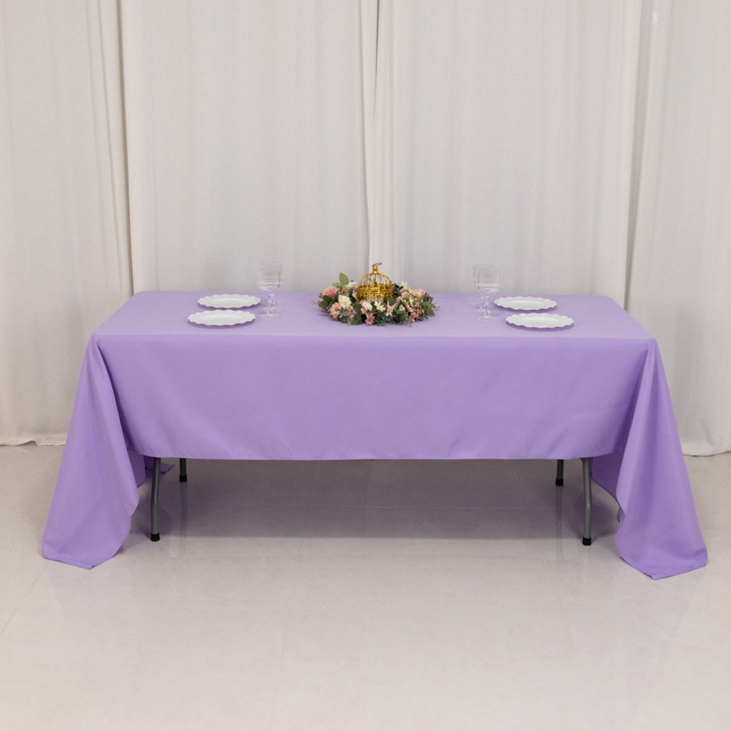 Premium Polyester 60"x126" Rectangle Tablecloth Lavender Lilac - Stain-Resistant 220GSM Finish Table Cover