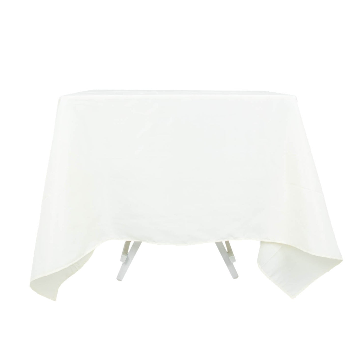 Premium Polyester Square Tablecloth 70"x70" Ivory 220GSM Wrinkle-Resistant Table Cover