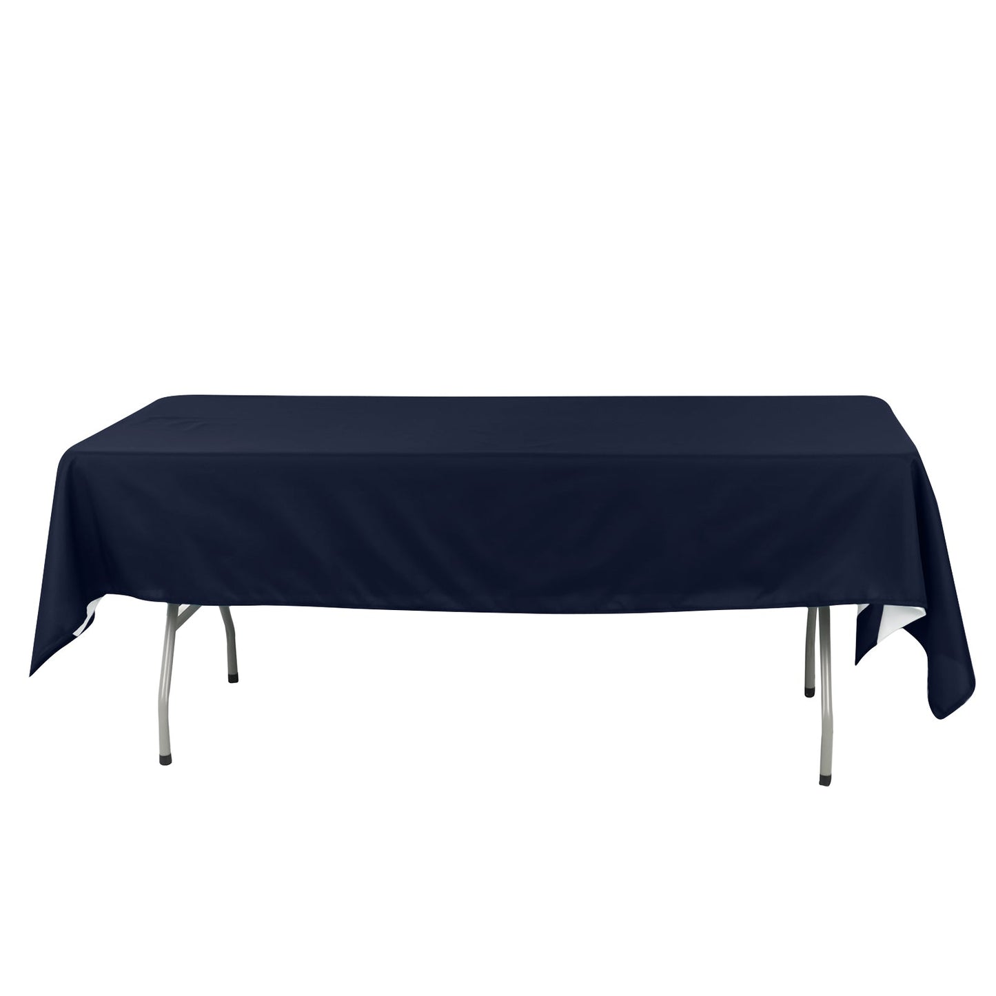 Cotton Blend 60"x102" Rectangle Tablecloth Navy Blue - Wrinkle-Resistant Table Cover