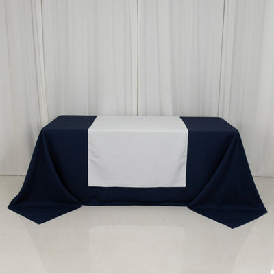 Wide Polyester 36"x72" Table Runner White - Durable Trade Show Table Linen