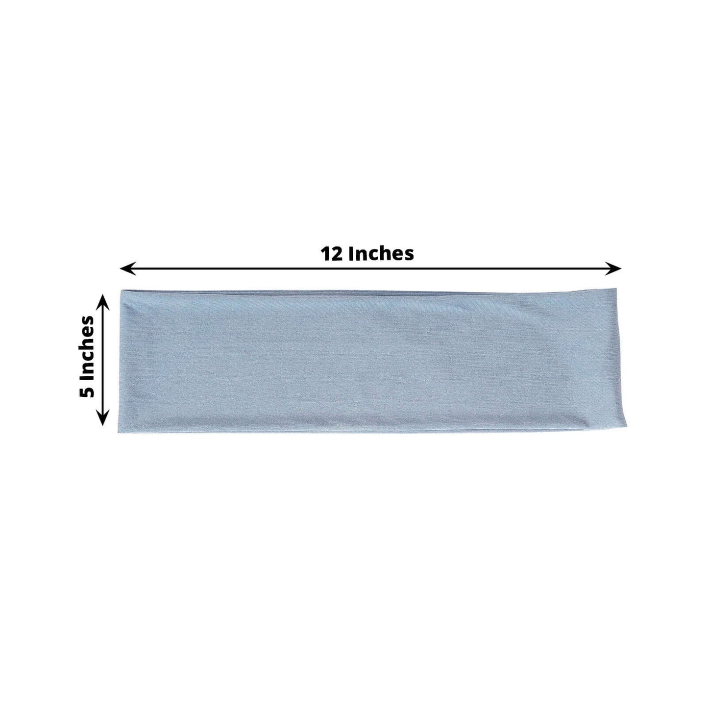 5 Pack Stretch Spandex Chair Sashes Dusty Blue - Fitted Finish Two Ply Heavy Duty Chair Bands 5"x12"