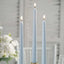 10-Pack Taper Candles Premium Wax Design Dusty Blue - Unscented Candles for Upscale Settings 10"