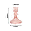 6-Pack Glass Taper Candlestick Holders Diamond Pattern Design Dusty Rose - Reversible Crystal Pillar Votive Stands 4"