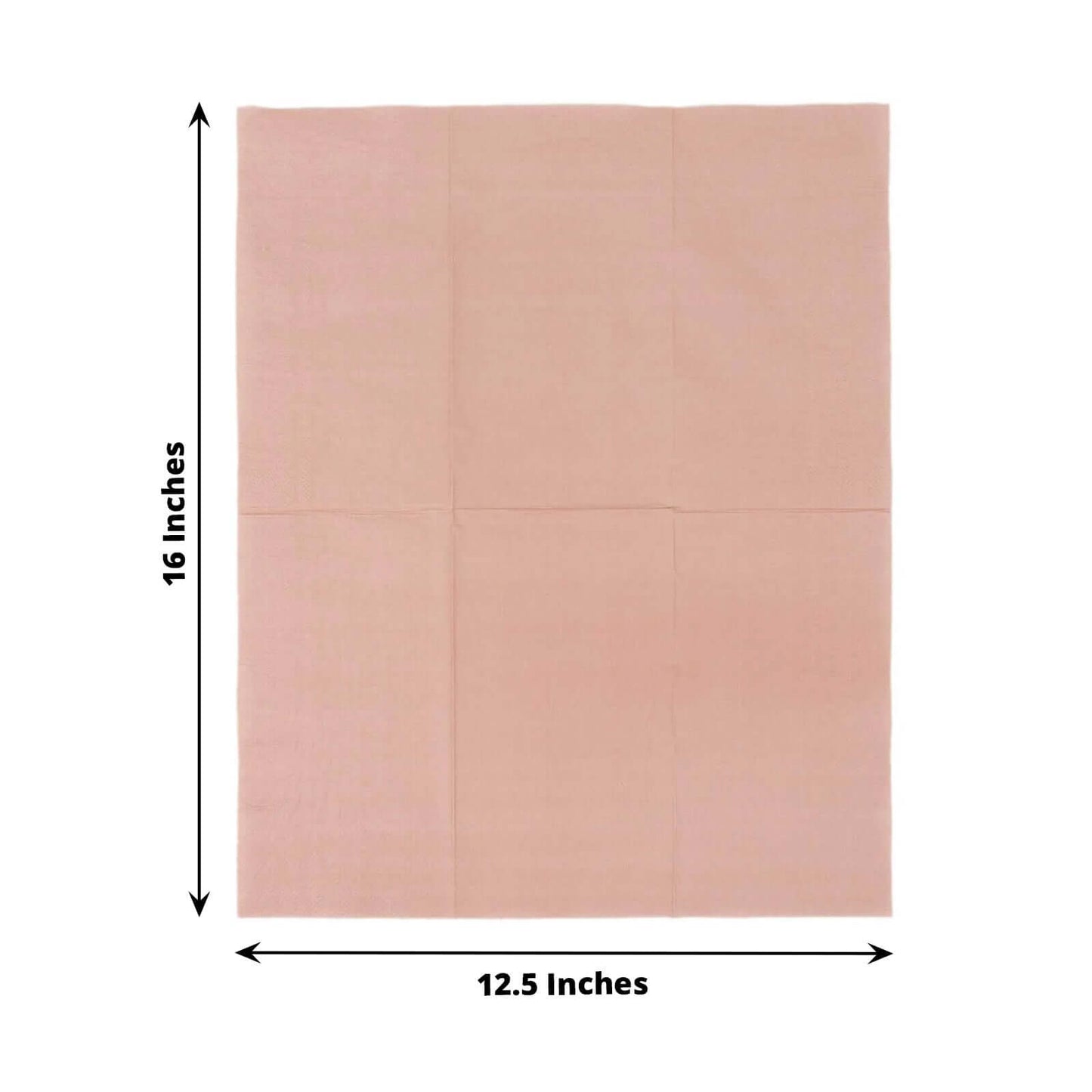 50-Pack Paper Napkins Dusty Rose - Soft Disposable 2-Ply Dinner Napkins for Weddings