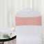 5 Pack Stretch Spandex Chair Sashes Dusty Rose - Fitted Finish Two Ply Heavy Duty Chair Bands 5"x12"